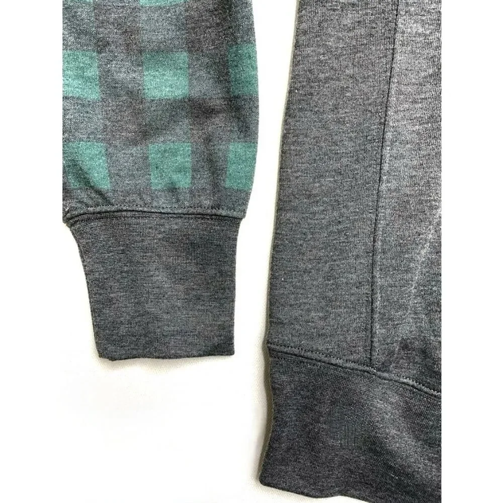 Isabel Maternity Plaid Reindeer Tunic Sweatshirt Women's XXL Gray Teal Gold NWT